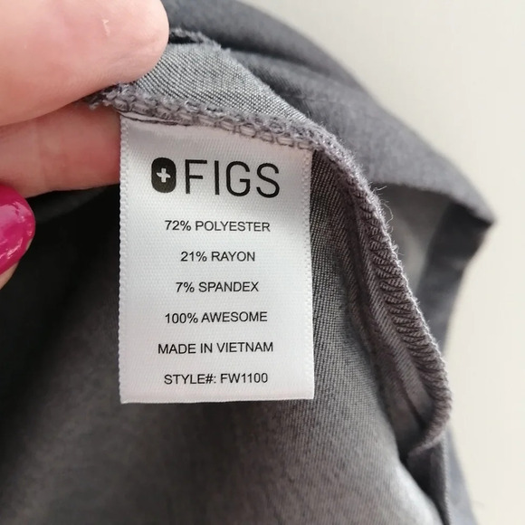 Figs Casma Three-Pocket Scrub Top Graphite Gray XXS - Picture 12 of 16